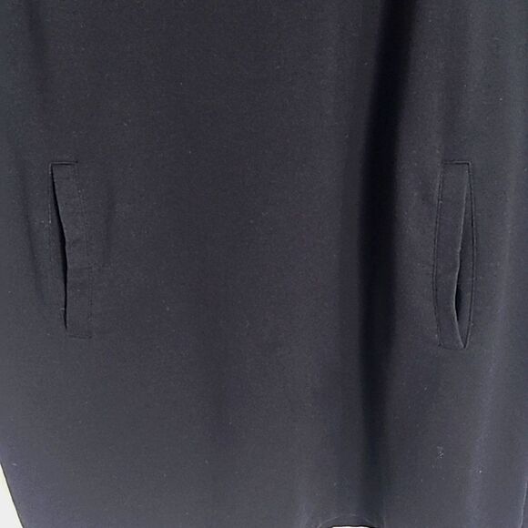Soho Black Sweatshirt Dress with Pockets & Drawstring Hoodie, Size Large - Picture 8 of 11